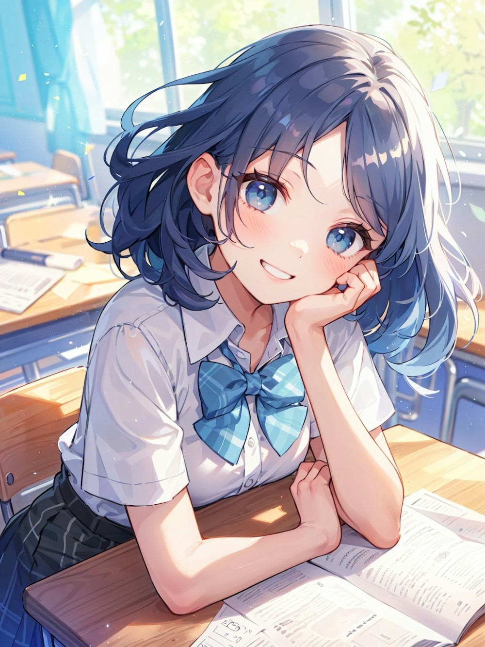 【AIイラスト】教室にいる女の子のAI画像まとめ【アニメ調】 Part 4