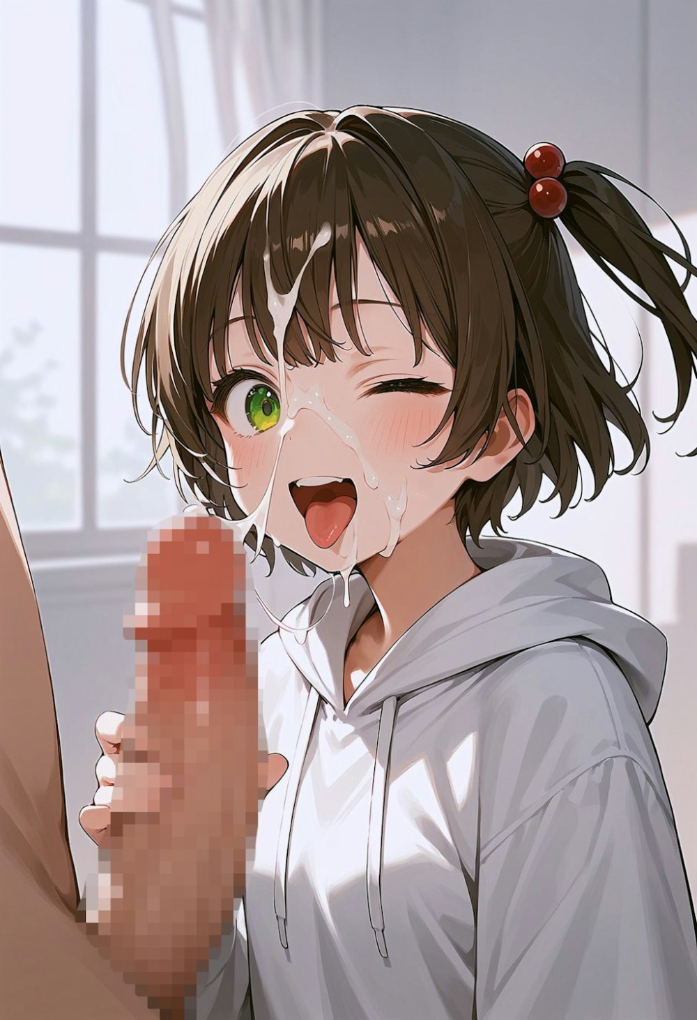 【AIイラスト】顔面射精をされた女の子のAIエロ画像まとめ【アニメ調】 Part 3