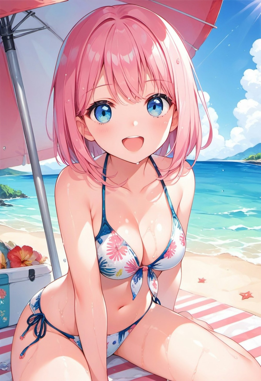 【AIイラスト】海と女の子のAI画像まとめ【アニメ調】 Part 3