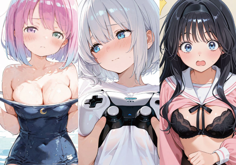 【AIイラスト】乳もみ・パンチラ・スク水・水着・ブルアカ・高木さん・RQ・X(旧ツイッター・Twitter)の気になるAI画像